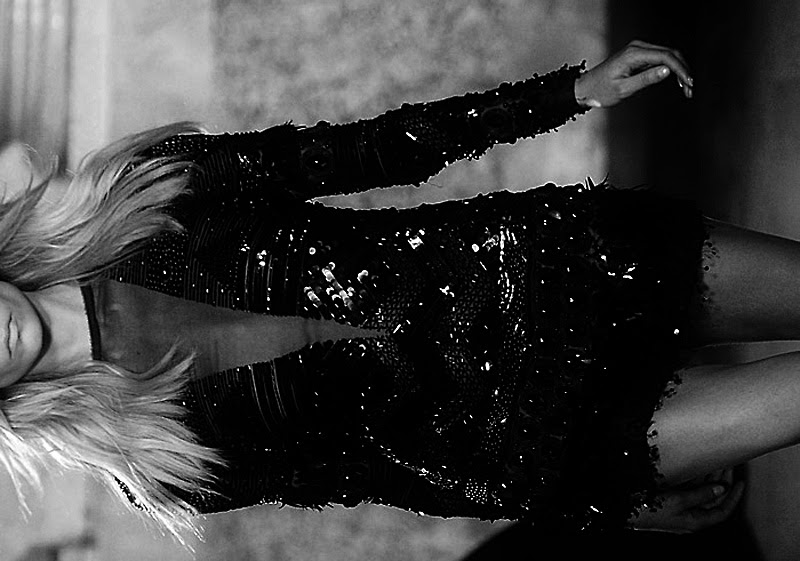 Natasha Poly, Fashion model, sequin dress