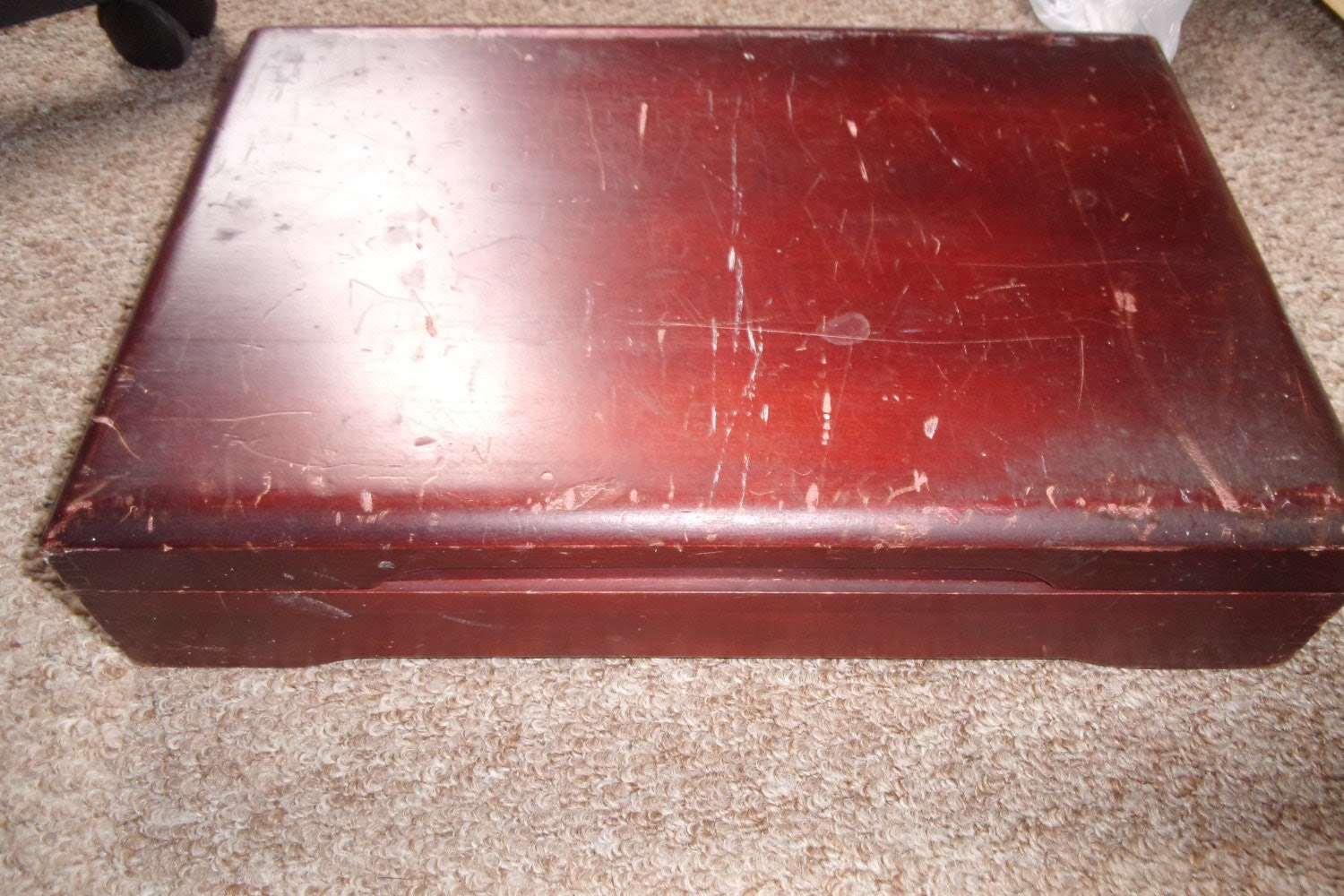 vintage flatware silverware wood box by robinsvintage on Etsy