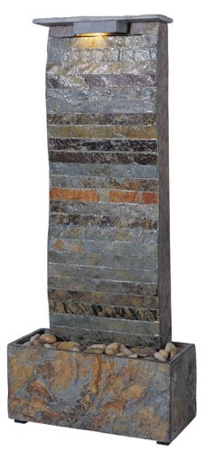 Kenroy Home Curvature Natural Slate Table Wall Fountain