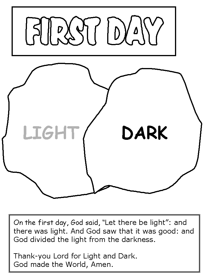 day 4 creation coloring page for preschool - Clip Art Library