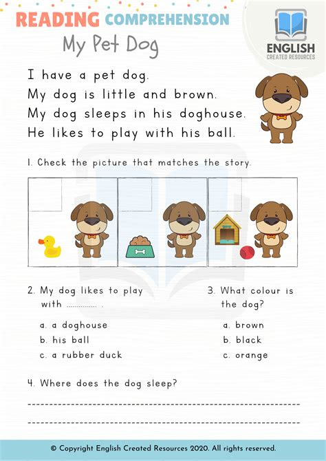  reading comprehension worksheets grade 1