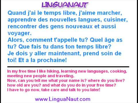 Learn French - Introduce yourself (with English translation)
