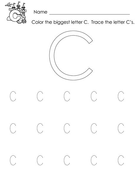  trace letter c worksheets activity shelter