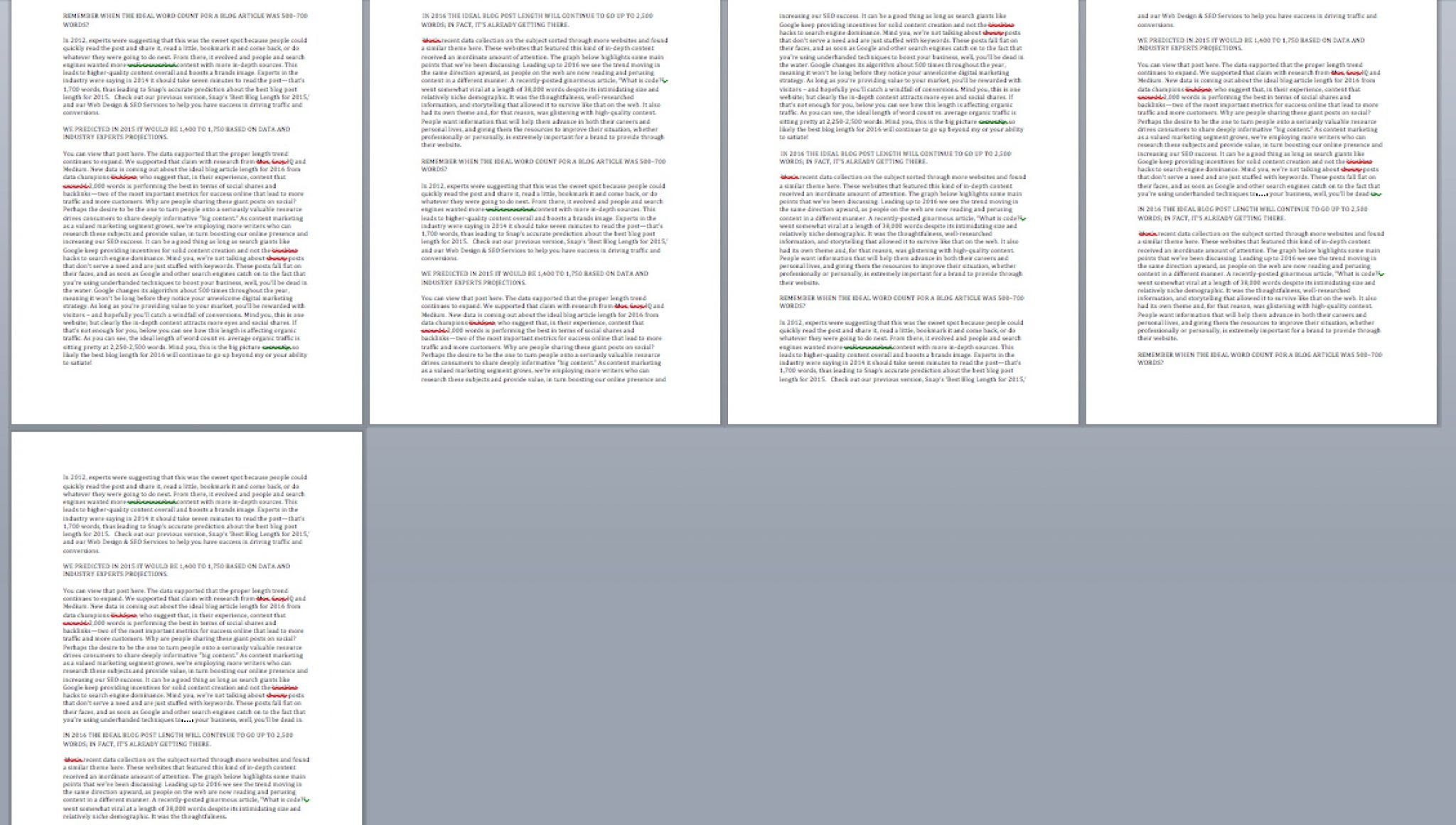 Blog Length What Do 700 Words 1 800 Words And 2 500 Words Look Like Snap Agency