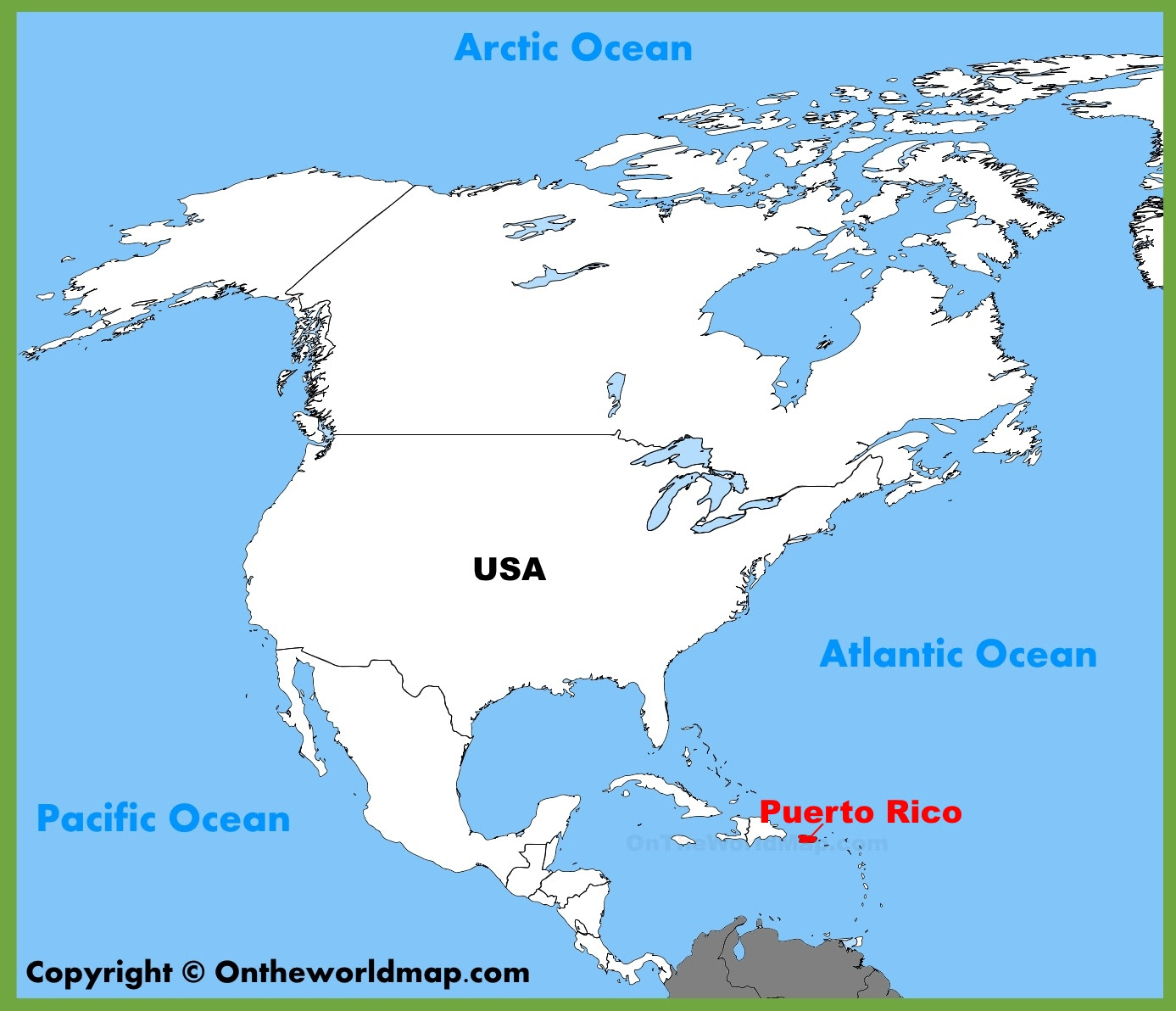 puerto rico on map Puerto Rico Location On The North America Map