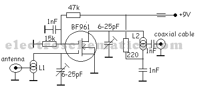 tv antenna amplifier circuit diagram