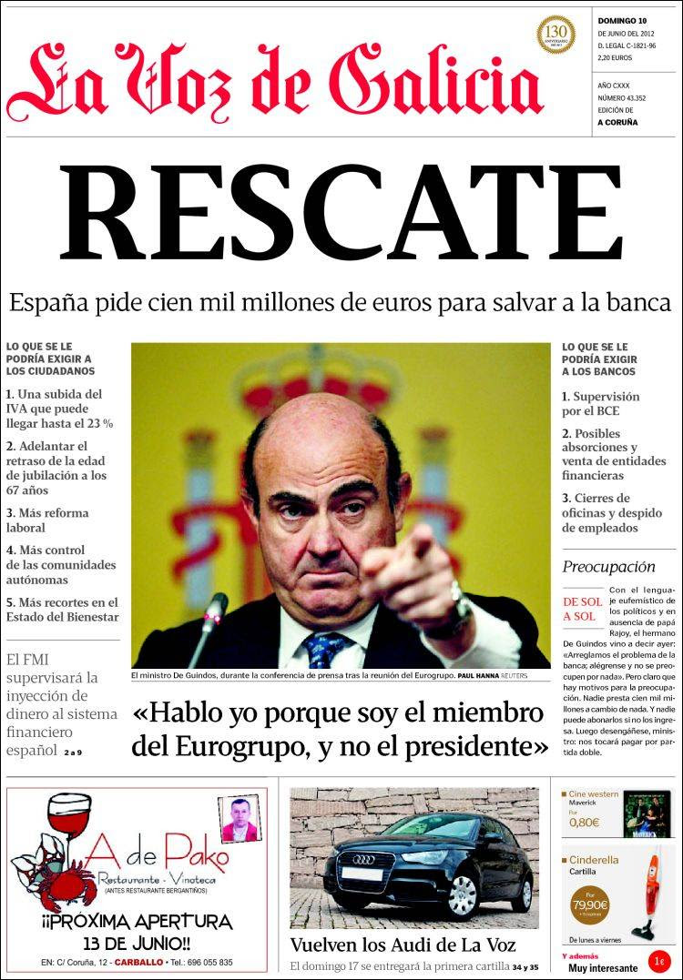 Periódico La Voz de Galicia (España). Periódicos de España ...