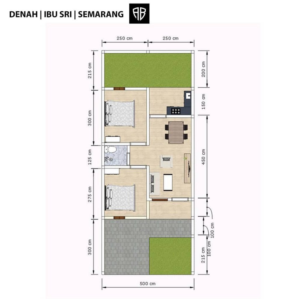 ✓ 15 Desain Rumah Minimalis Type 36 Serta Denah dan Fasad [Terbaru] - Denah Rumah Type 36 2 Kamar