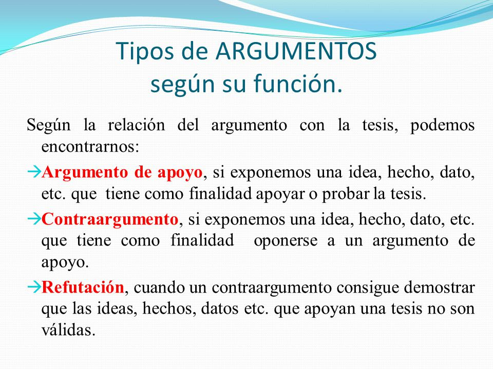 Resultado de imagen de TIPOS DE ARGUMENTOS