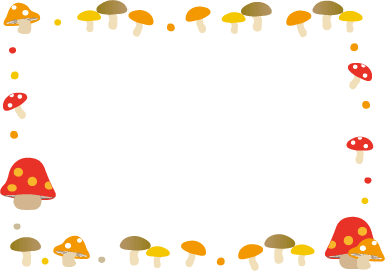 枠 吹き出しイラスト 秋きのこ 無料イラスト素材