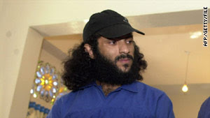 Hezam Mujalli pictured during an appeal hearing session at a Sanaa court, Yemen in December 2004.