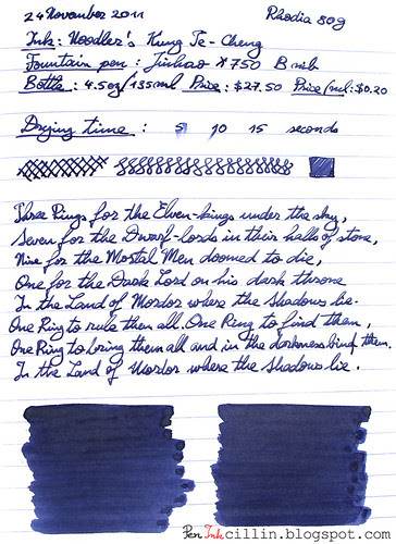 Noodlers Kung Te-Cheng on Rhodia