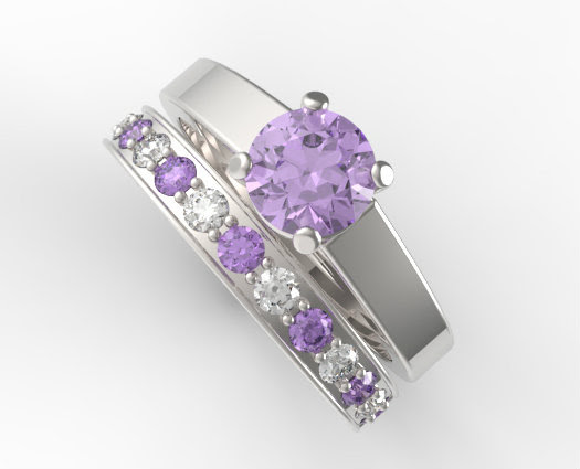 Wedding ring amethyst