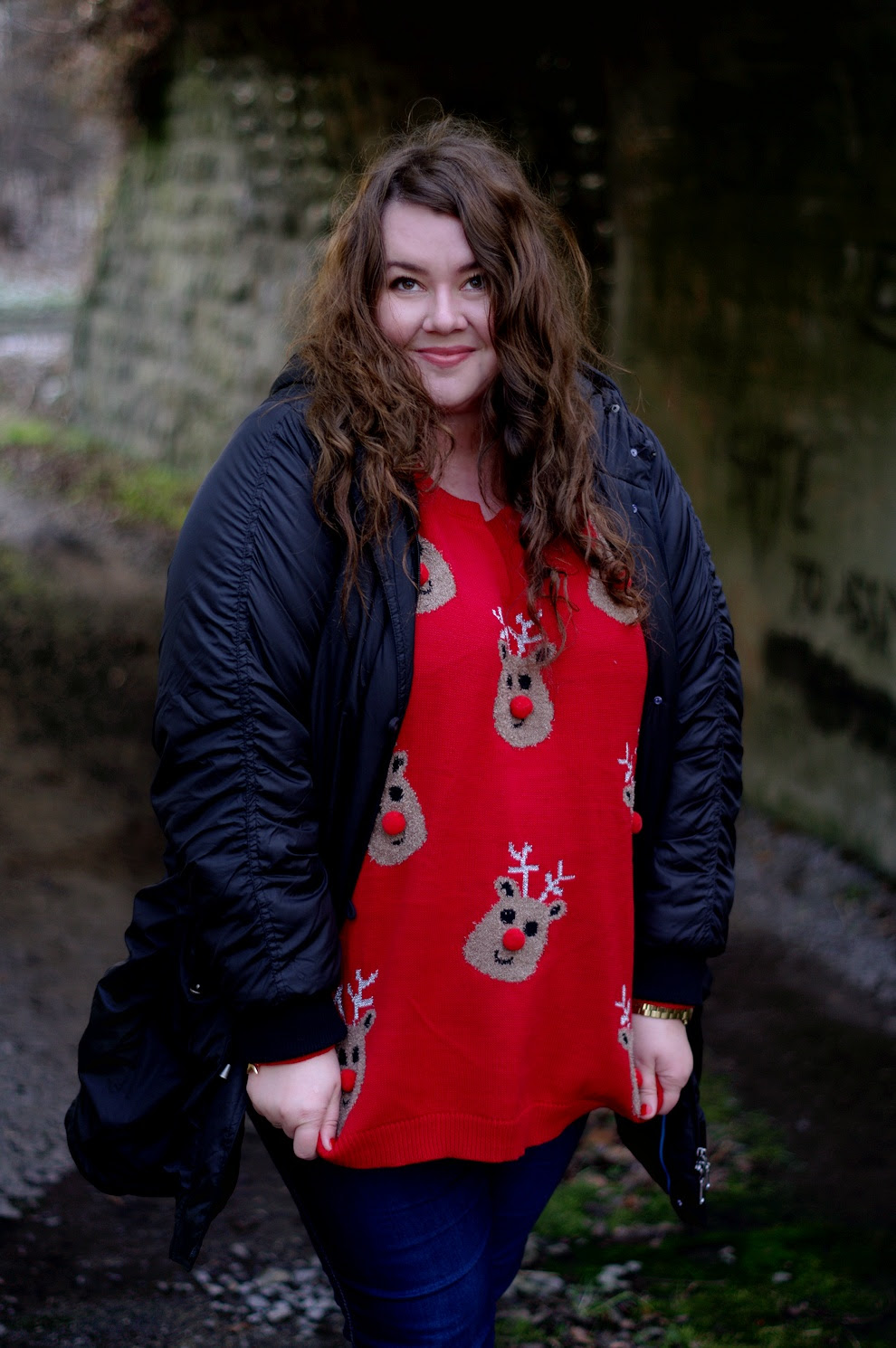 Große Größen Plus Size Fashion Blog reindeer pullover