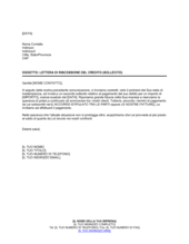 Lettera di riscossione credito con ripresentazione dell estratto conto ...