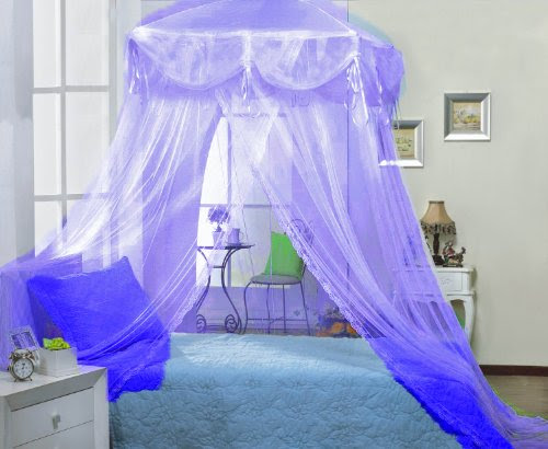 Purple Lilac Four Corner Square Princess Bed Canopy By Sid