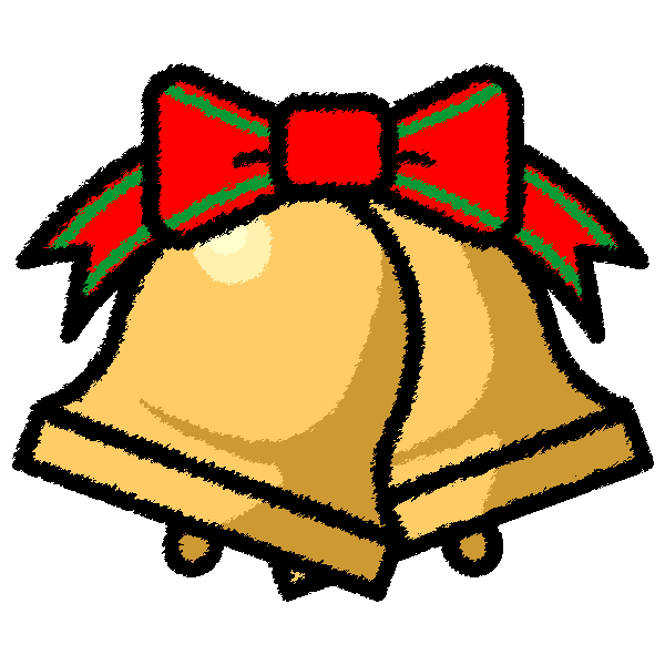 手書き風でかわいいクリスマスベル3の無料イラスト 商用フリー オイデ43