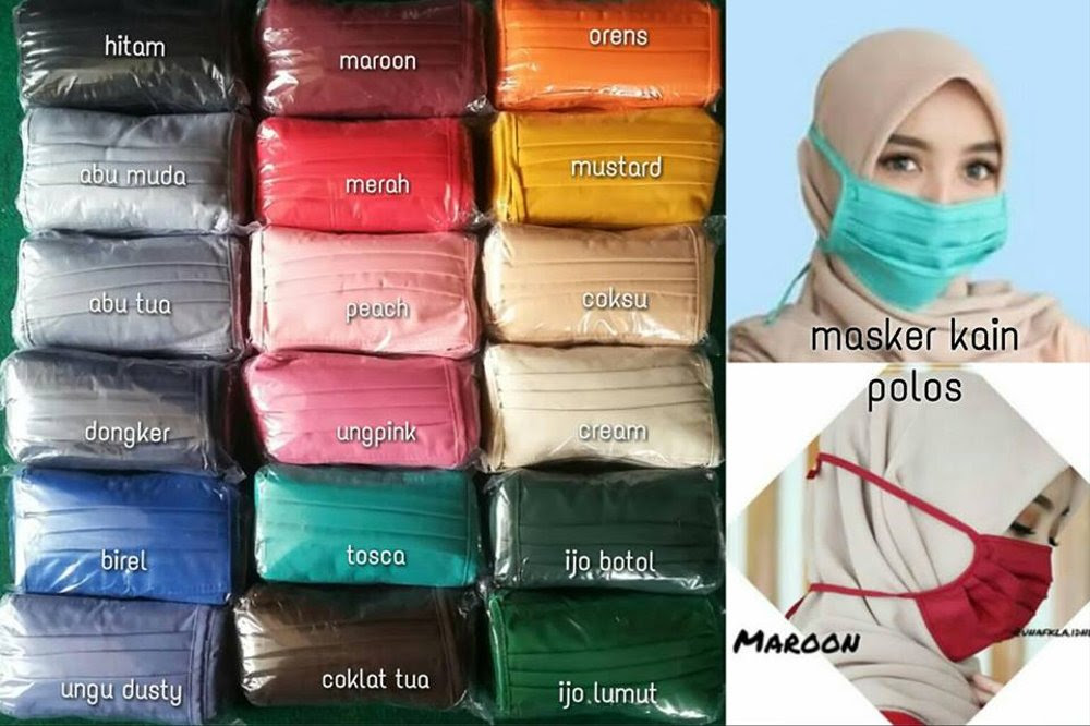  MASKER  KAIN  POLOS HIJAB GROSIR MASKER  WAJAH  HIJAB 