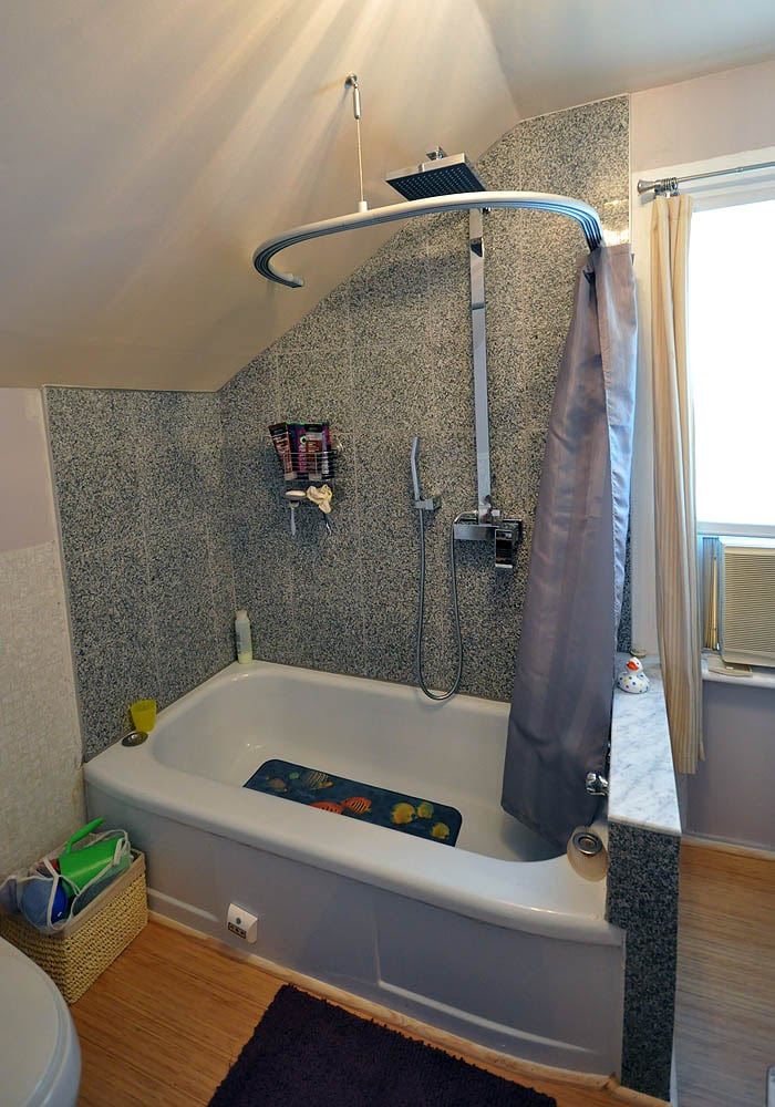 Kvartal Shower Curtain for Dormered Bathroom - IKEA Hackers