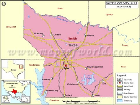 Map Of Smith County Texas