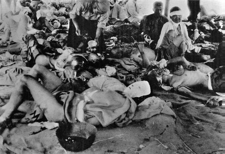 Víctimas de las bombas atómicas lanzadas sobre Hiroshima y Nagasaki.
