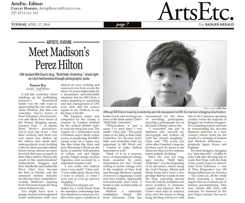 Badger Herald Newspaper Interview