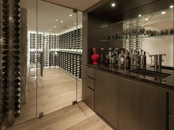 Wine cellar with its own bar.