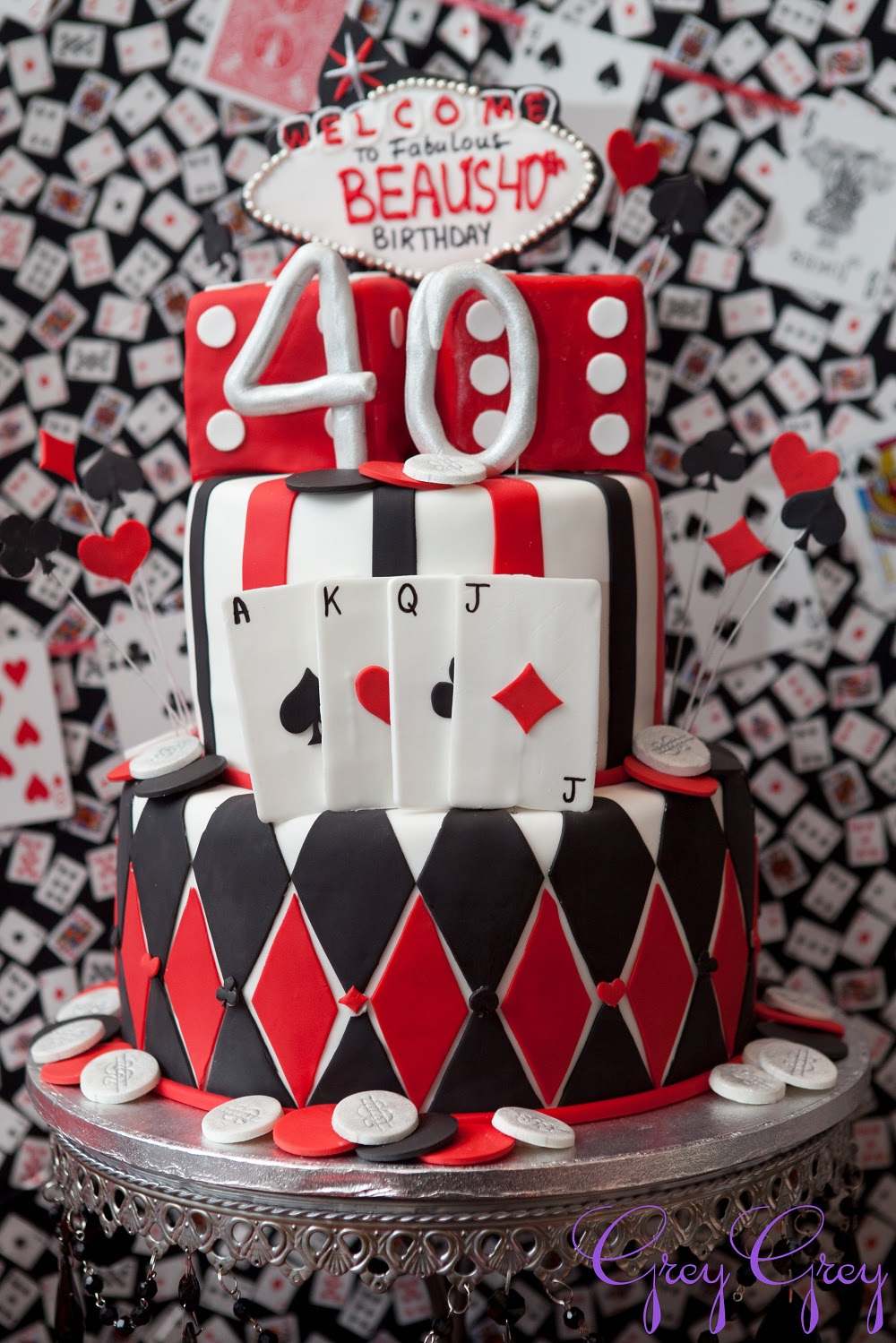 Love a novelty cake and this one, for adults only, oozes sophistication. 40th Las Vegas Casino Birthday Party - Birthday Party
