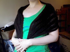 Front detail of Espresso Shawlette