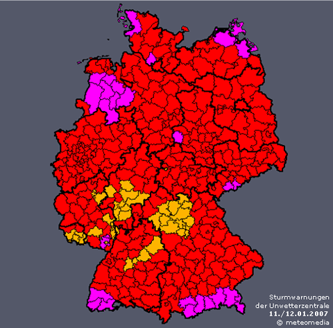 Orkantief FRANZ - 11.,12.01.2007 (Tief Nr. 29)
