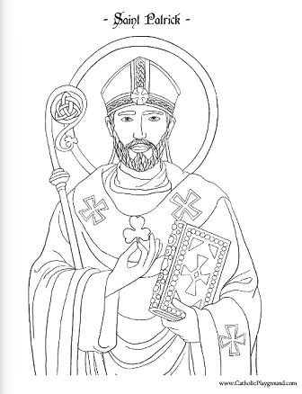 saint patrick coloring page march 17th  catholic playground