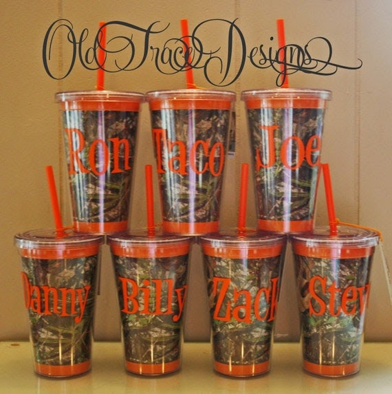 for groomsmen tumblers cup straw camo with