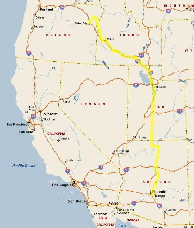 map of utah and idaho