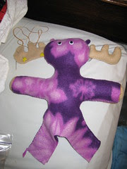 Purple Moose with Unfinished Antlers