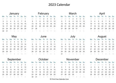  print free calendar 2023