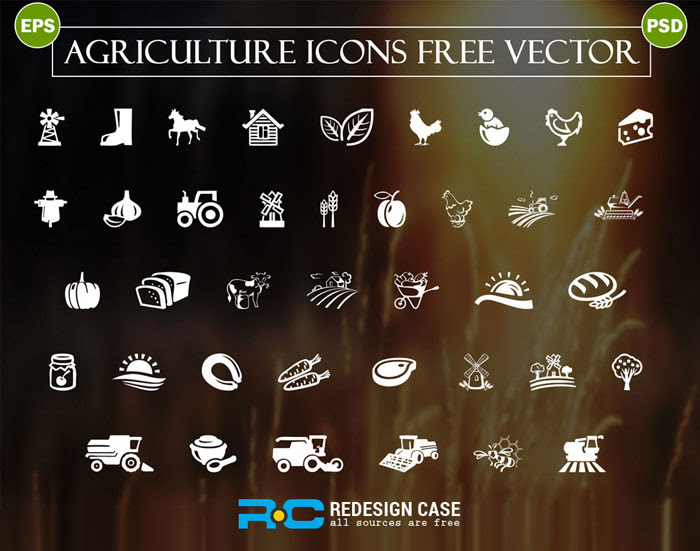 Agriculture icons Free vector