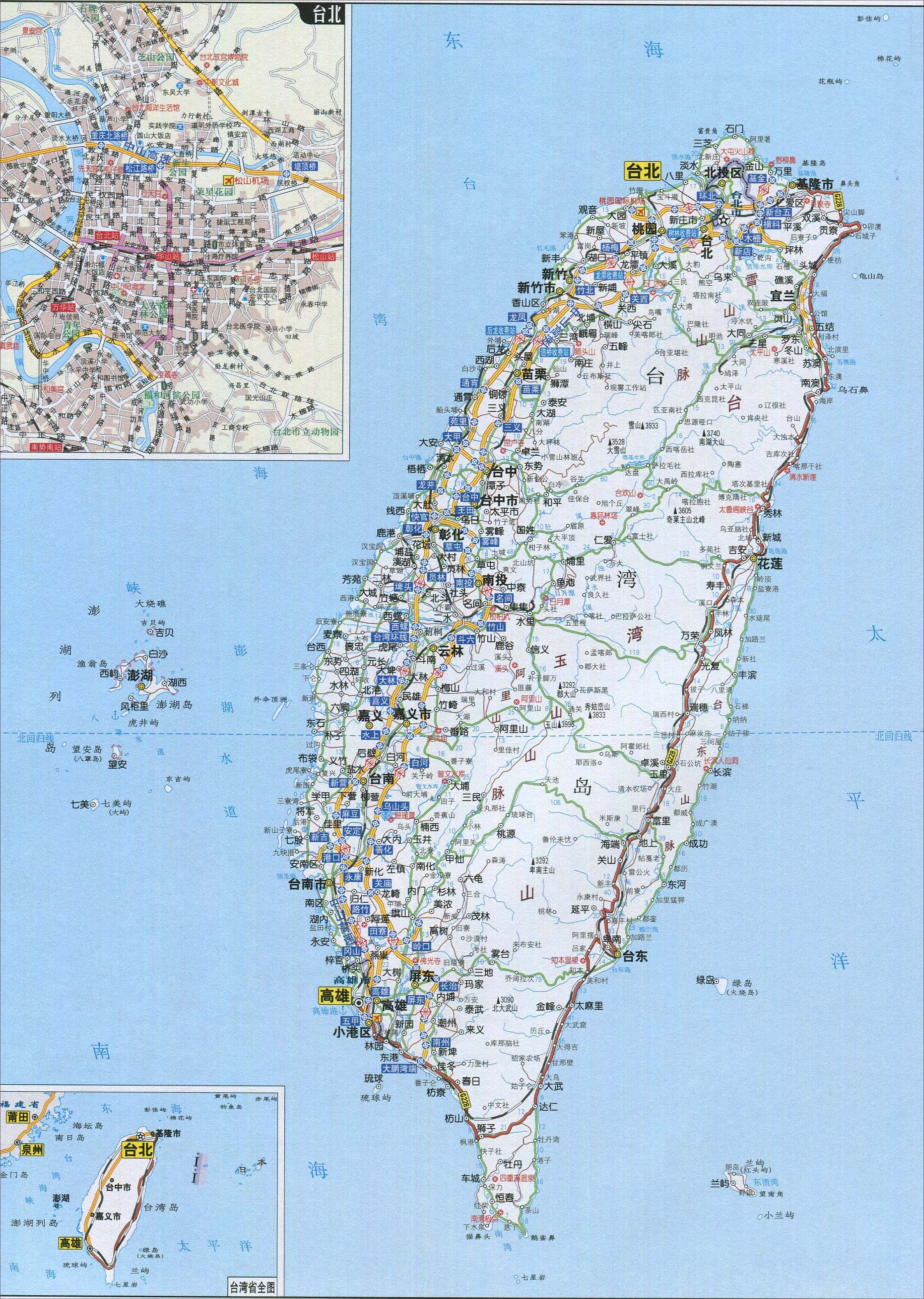 台湾自驾游地图_台湾旅游地图库_地图窝