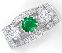 Original-Foto 1, WUNDERSCHÖNER DIAMANT-RING MIT SMARAGD WEISSGOLD LUXUS!