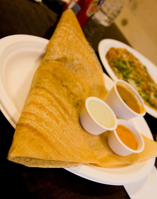 Chicken chettinad dosa, Indian Creperie