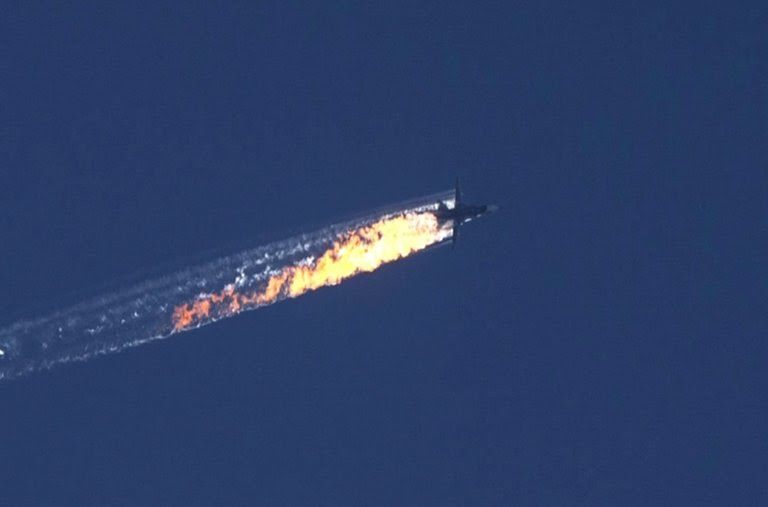 An aircraft that Turkey said it shot down for violating its airspace on Tuesday.