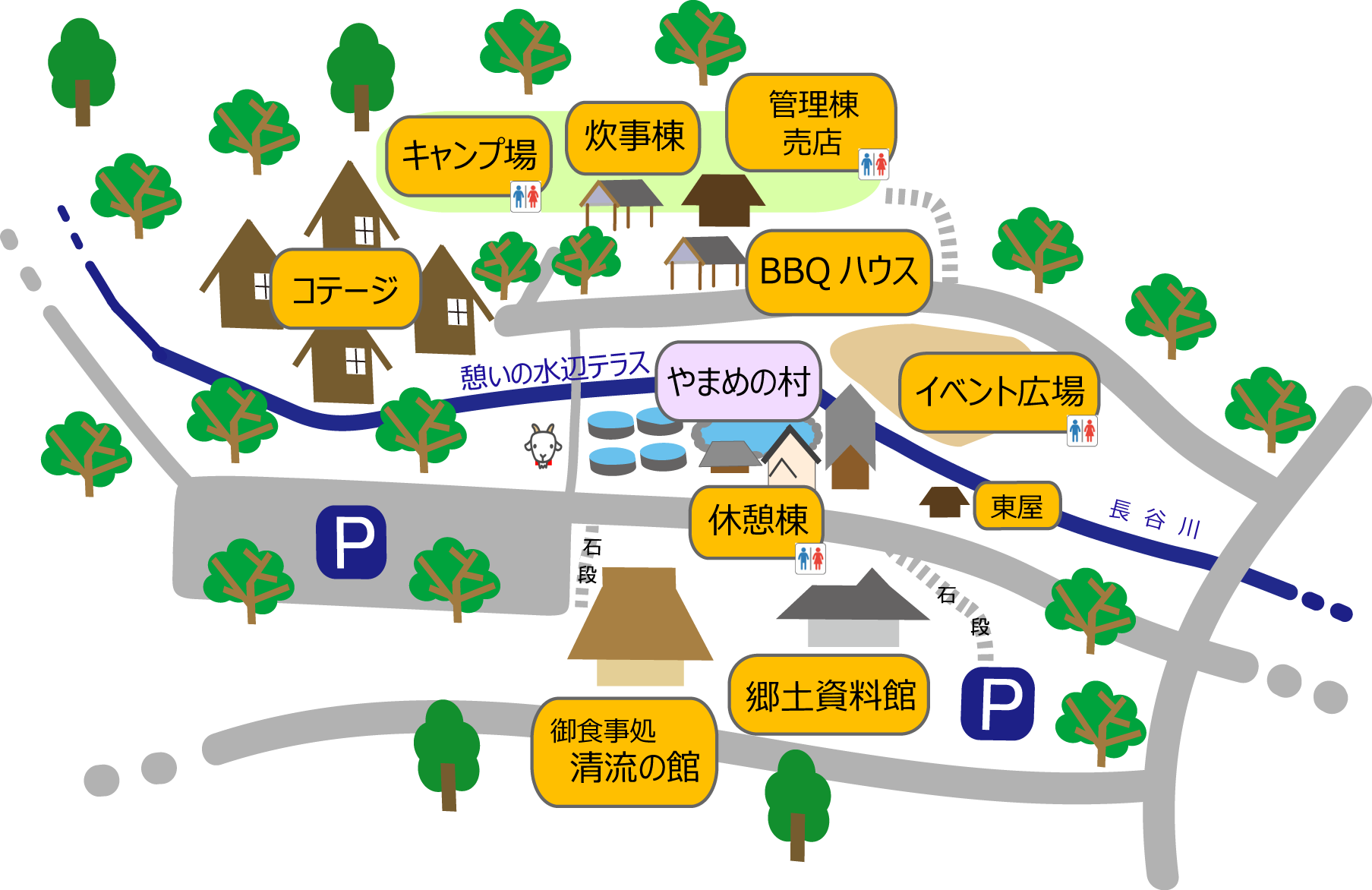 桃源郷内マップ かみくの桃源郷