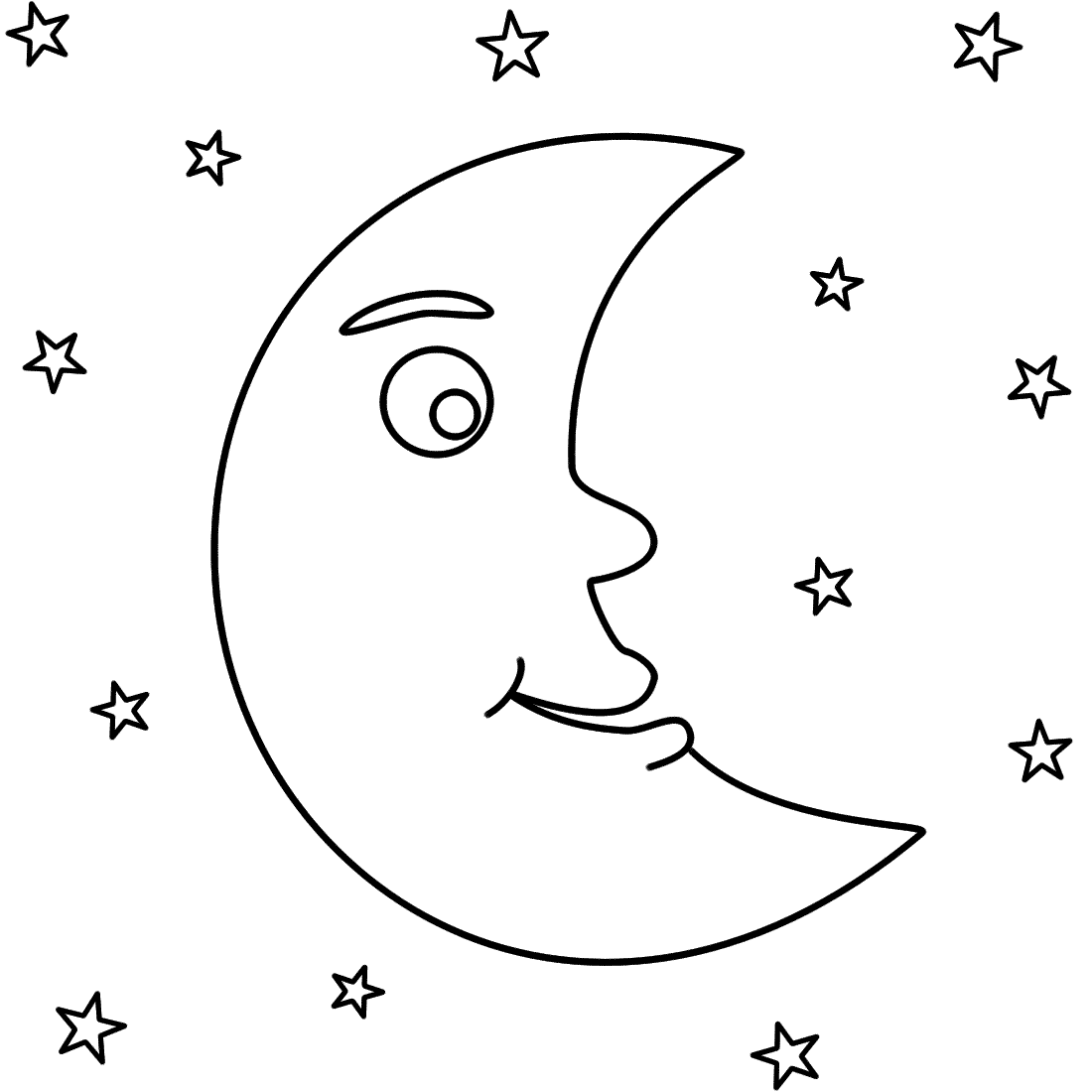 Moon And Stars Coloring Pages Printable Coloring Home