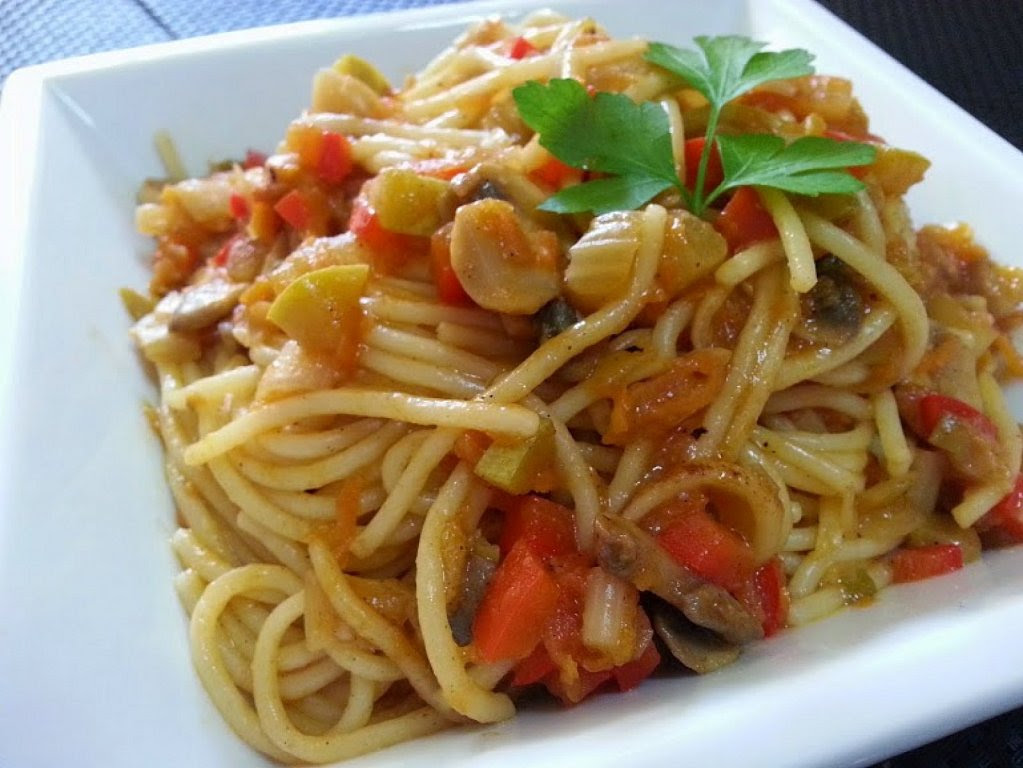 Espaguetis con verduras Reto recetas sanas | Cocina