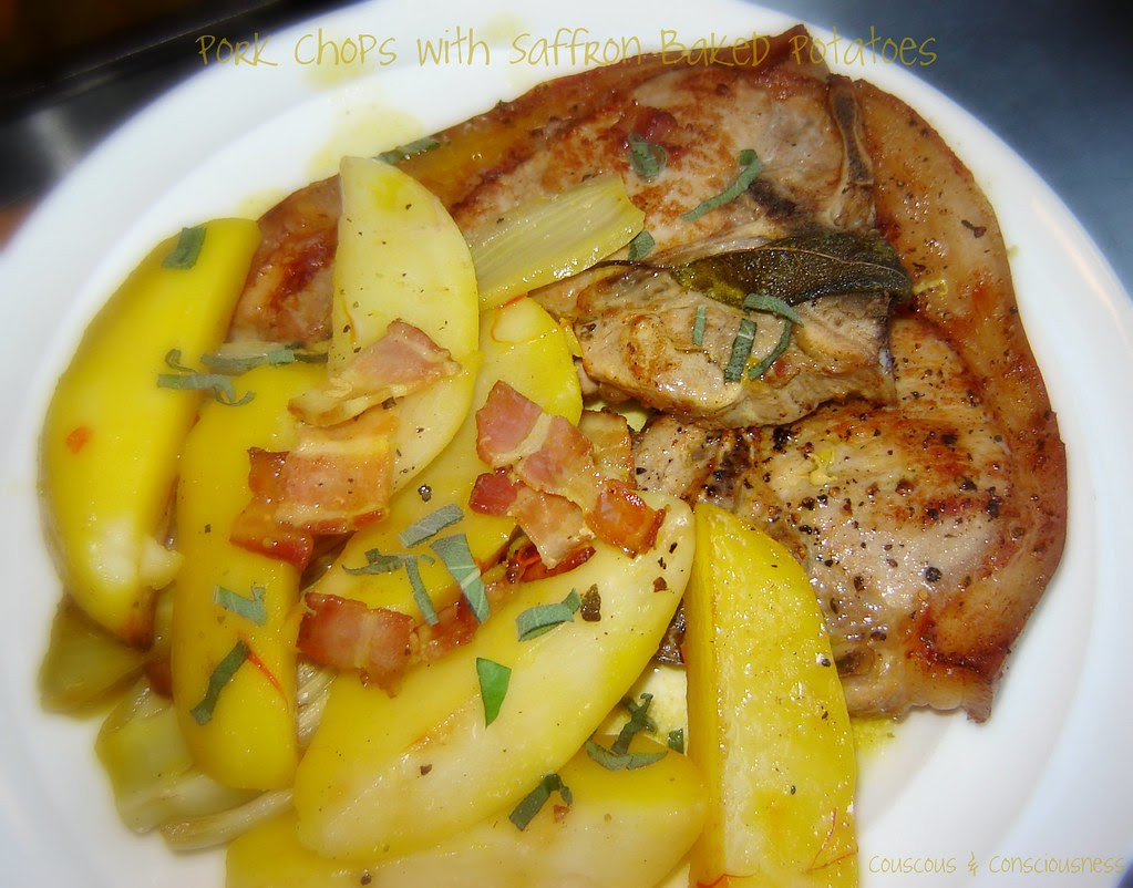 Pork Chops with Saffron Baked Potatoes 1