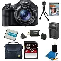 Sony DSC-HX300/B DSCHX300V DSC-HX300V Black Digital Camera 32GB Bundle - Includes 32 GB SDHC Memory Card - Class 10, Special DVD Guide to Digital Photography Compact Gadget Bag, NP-BX1 1600MAH Battery Pack, AC/DC Battery Charger + More