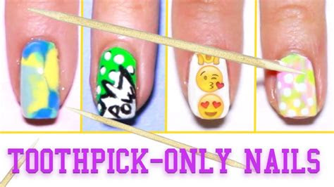 easy nail art designs   toothpick youtube