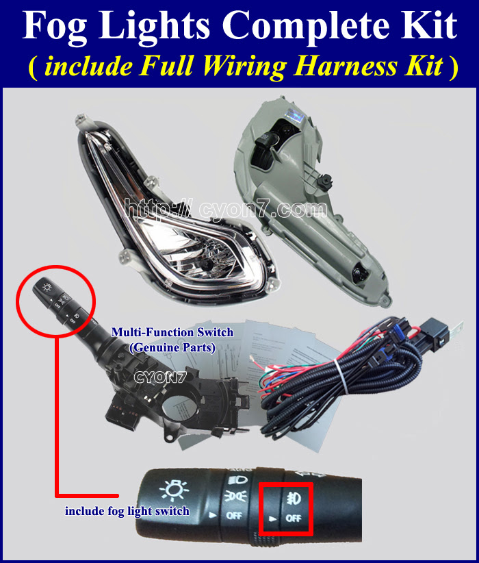 2012~2016 HYUNDAI ACCENT Fog Light Lamp Complete Kit ...