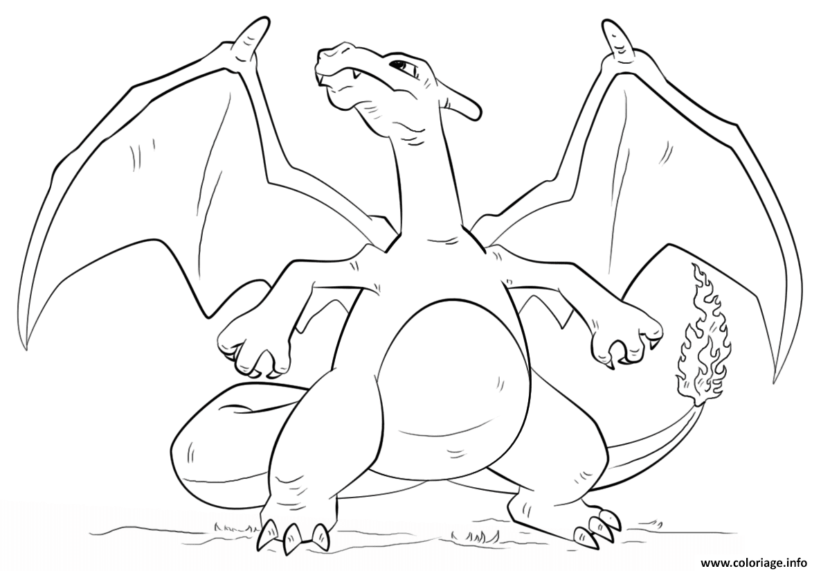 Coloriage dracaufeu pokemon