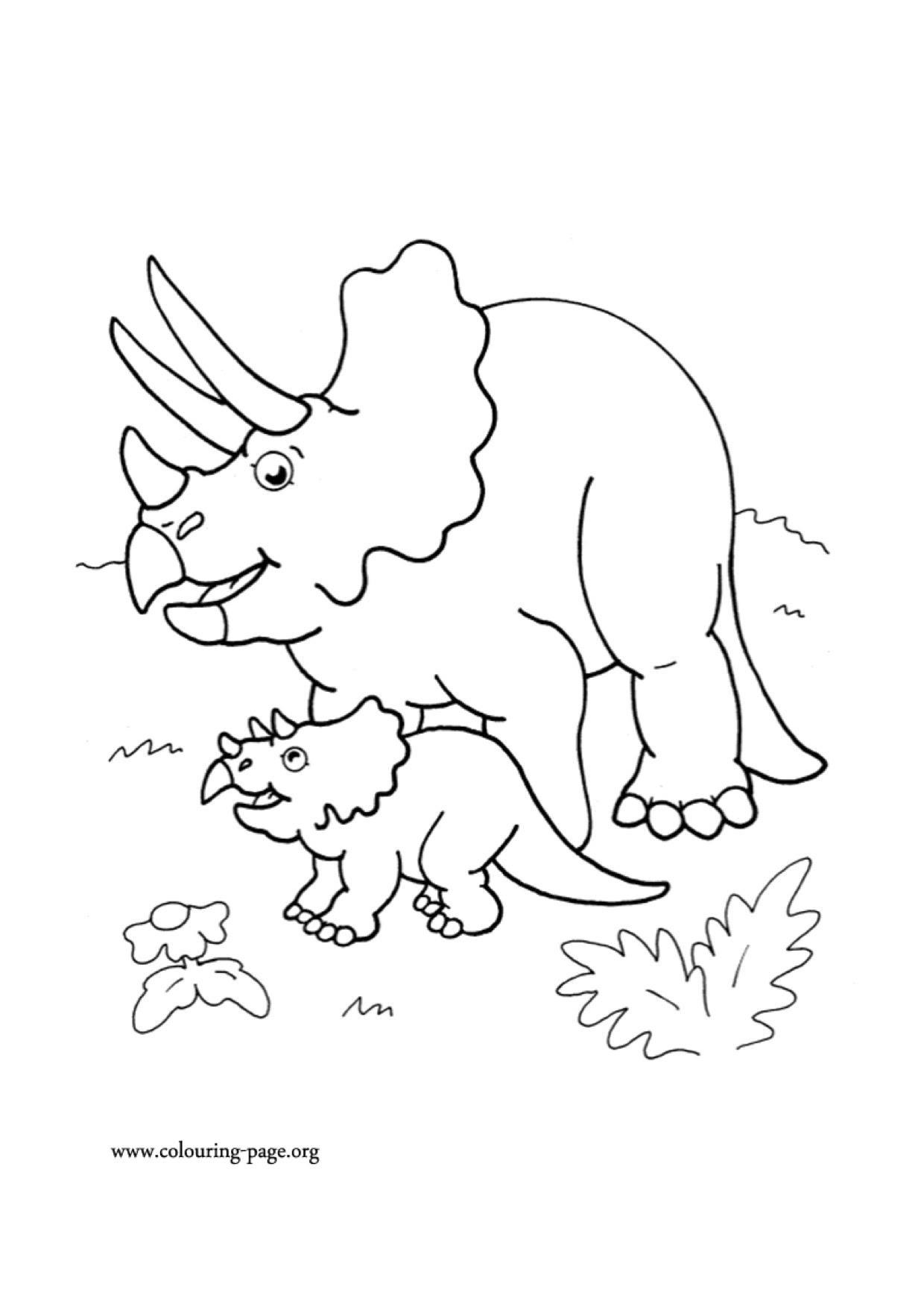 Disegni da colorare dei dinosauri mamma con cucciolo Blogmamma Blogmamma