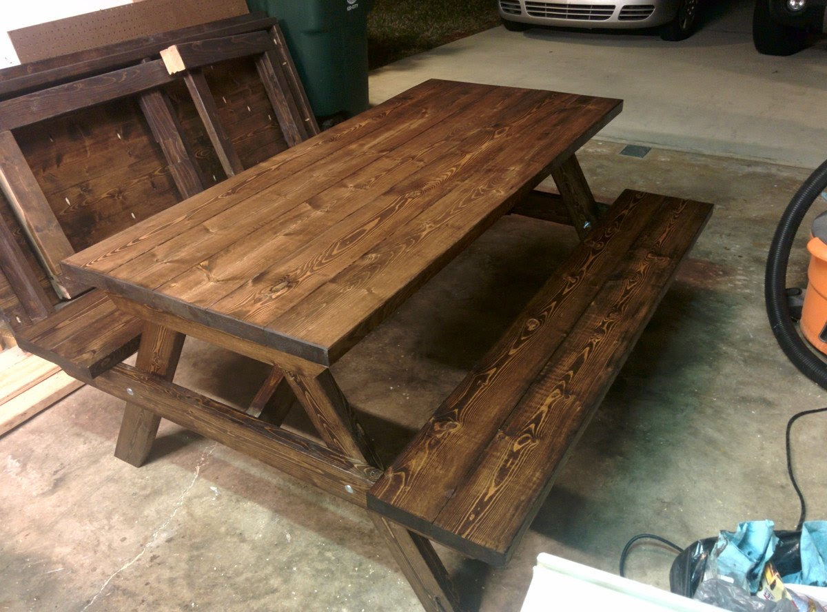 Ana White | Farmhouse style picnic table - DIY Projects